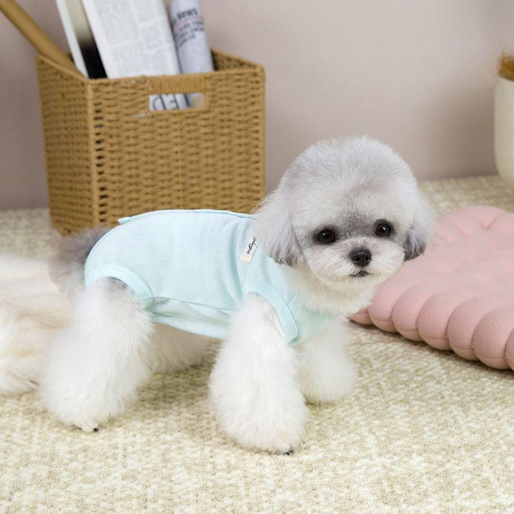 Breathable Material Dog Belly Jumpsuit Wrapped Design Puppy Belly Protector Dog Clothes  Chihuahua