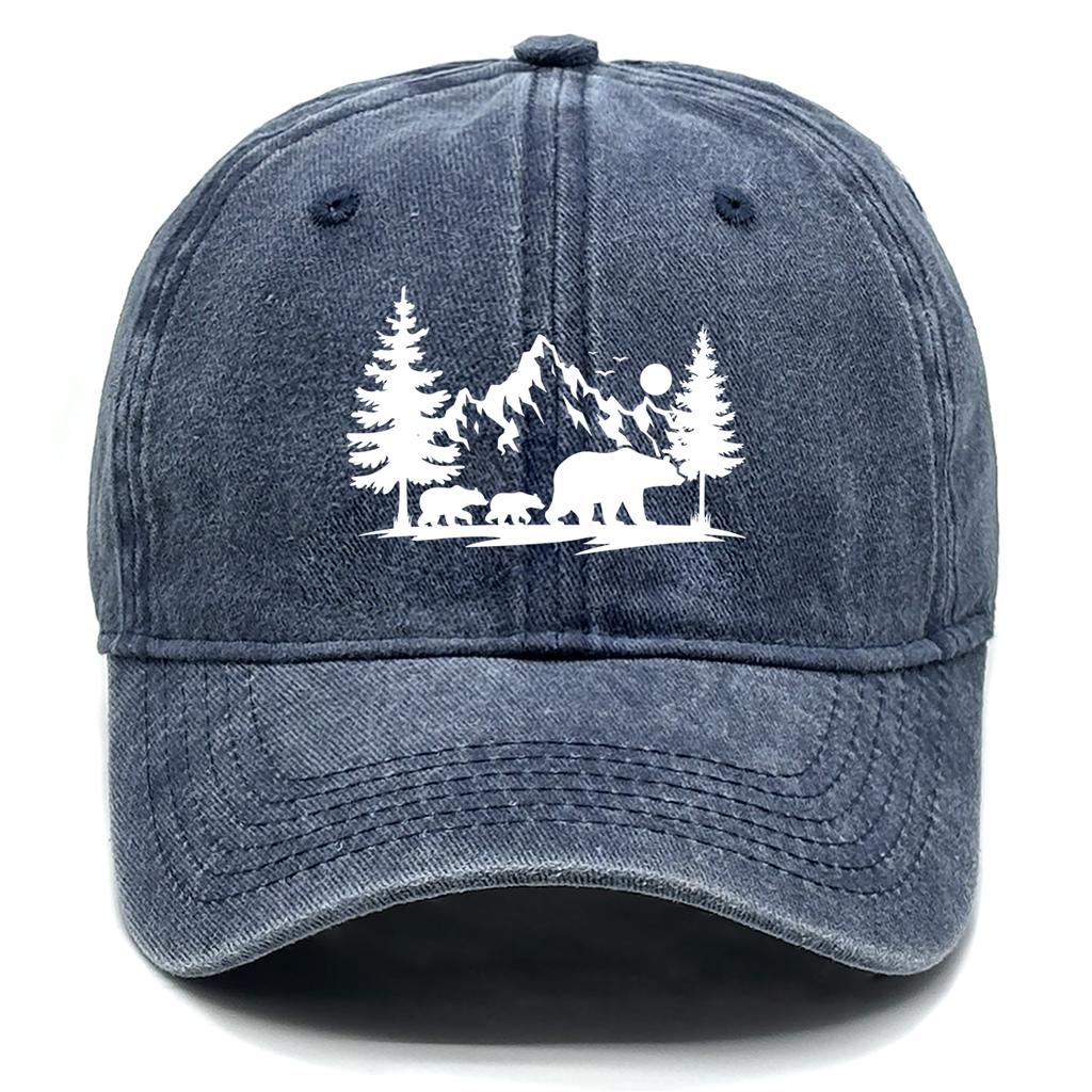 Forest Mountains Baseball Cap Adjustable Vintage Snapback Sun Hat for Mountaineering Tennis Street Lightweight Design