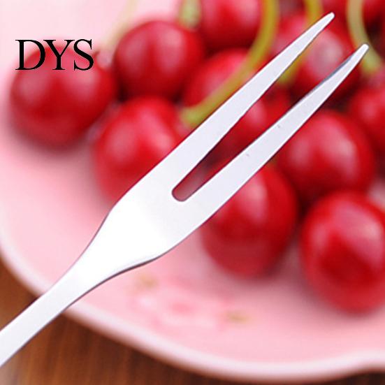 Fruits Fork 10Pcs Reusable Fruit Picks Round Tines 304 Stainless Tasting Steel 2-Tine Food Grade Dessert Kitchen Tools