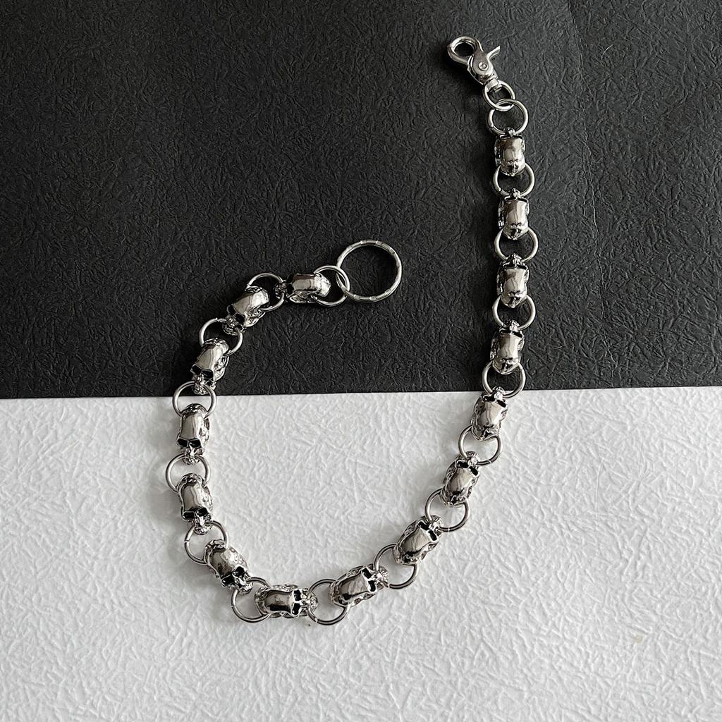 Skull Charm Wallet Chain Punk Jewelry Jean Chain with Closure Hook Belt Chain