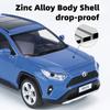 1/24 TOYOTA RAV4 SUV Sport Odlehčený slitinový miniaturní model auta na dálkové ovládání se zvukem a světlem, natahovací, kolekce, dárek pro chlapce