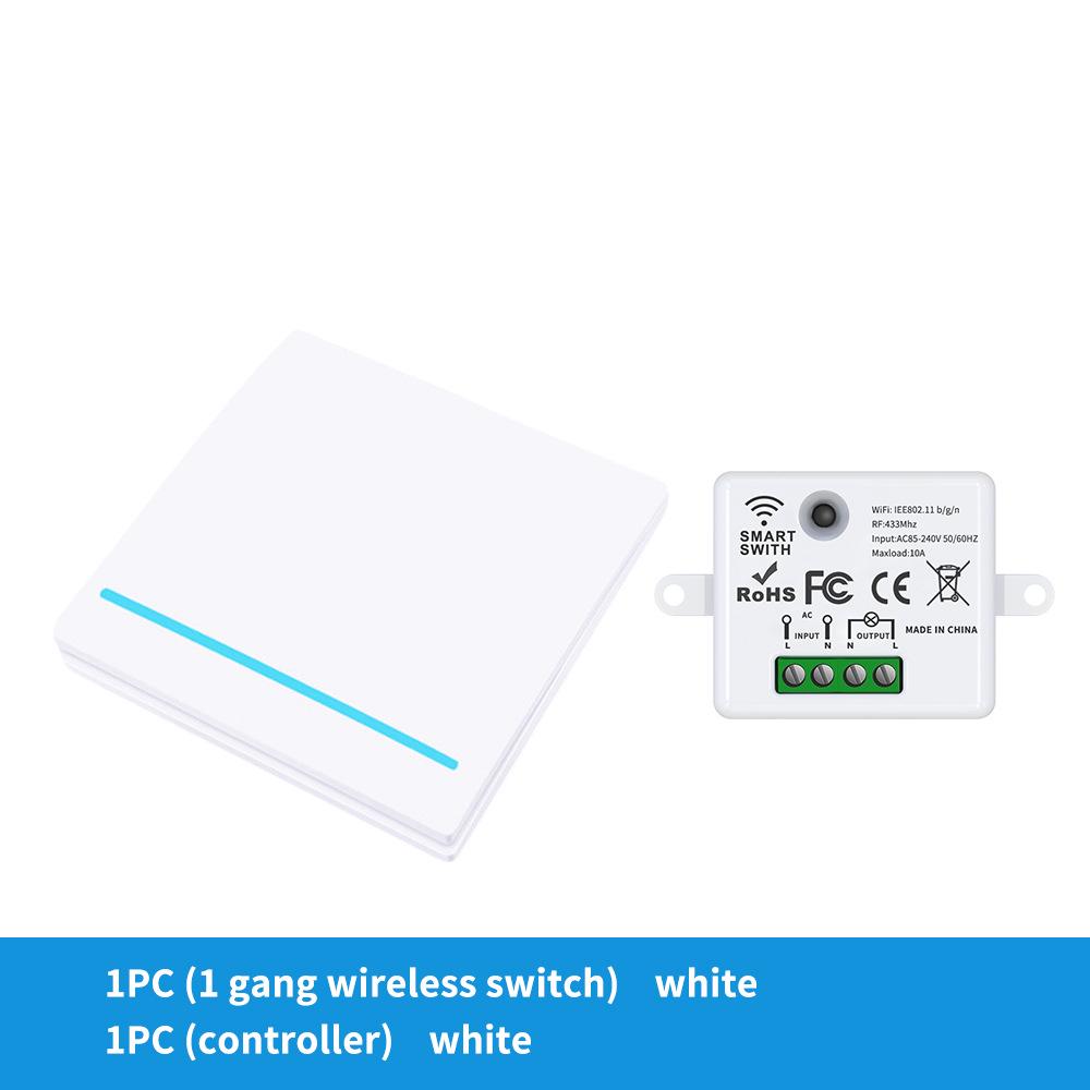Tuya WiFi Smart Switch with Wireless Remote, Free Sticker, App Control, Timing, and Alexa Voice Compatibility.