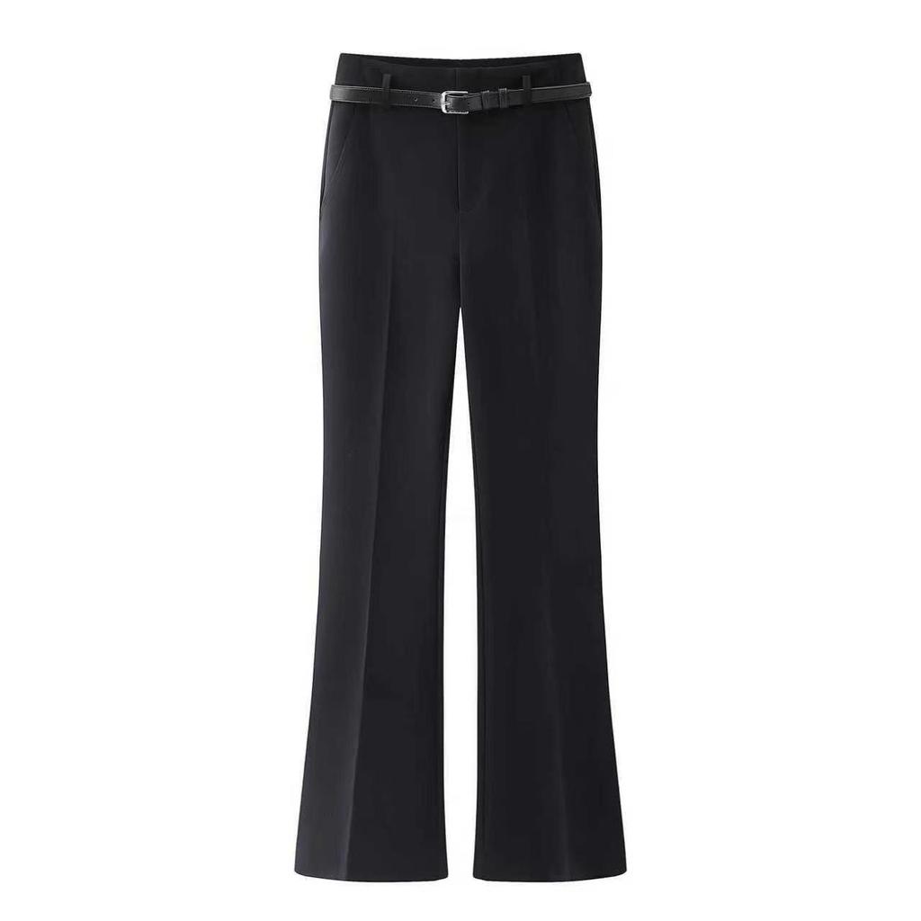 In Stock: Women's 2026 Spring Slimming Micro Flare Belted Pants BR311110