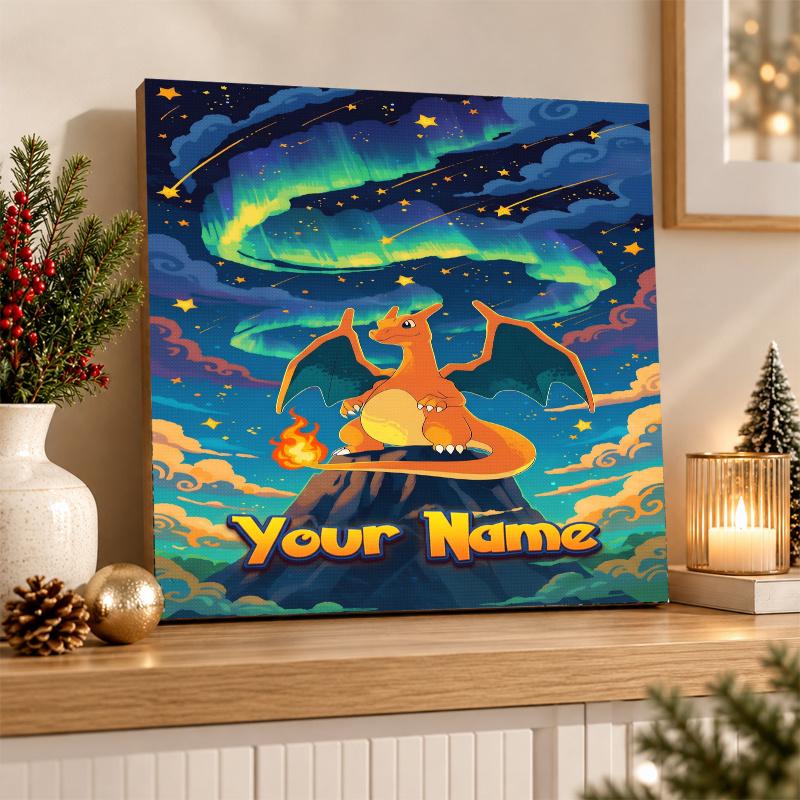 Charizard Custom Name Diamond Painting Personalized 5D Full Drill DIY Diamond Art Home Decor
