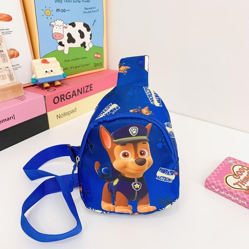 Kids Cartoon Nylon Chest Bag With Paw Patrol Chase Print Design For Preschoolers