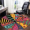 1pc Hippie Patterns Office Round Area Rug, Indoor Mat Suitable For Office, Under Office Chairs Bedroom Living Room Home Decor, Room Deco 037