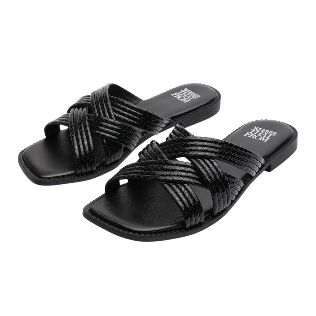 Where's That From Womens/Ladies Crete Snakeskin Sandals