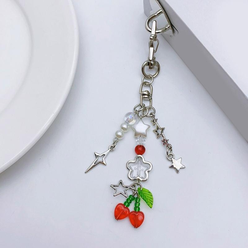 Keyring Ornament Strawberry Bag Charm Keychain Alloy Material Backpack Pendant