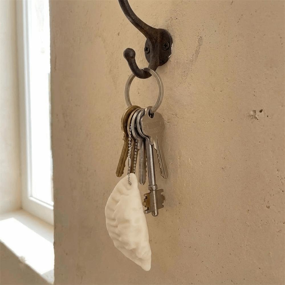 Lifelike Simulation Dumpling Keychain Soft Pinch Food Pendant Dumpling Squeeze Toy Bag Charms