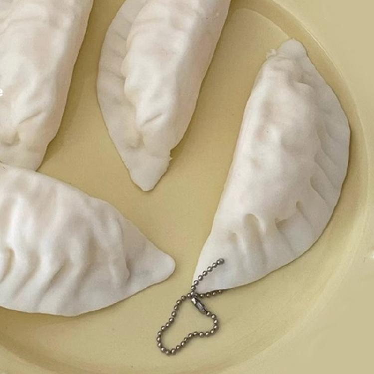 Simulation Dumpling Keychain Bag Pendant Cute Mini Squeeze Toy Dumpling Simulation Food Decoration Charm Stress Relief