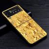 Fine Gold Pattern Printing Case for Samsung Galaxy Z Flip4 Flip3 5G PC Hard Cell Phone Shell Z Flip 4 3 Black Coque Zflip4