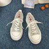 Casual Lightweight Retro Round Head Platform White Shoes Women's 2025 New Summer Leisure Sports Soft-soled Canvas Board Shoes