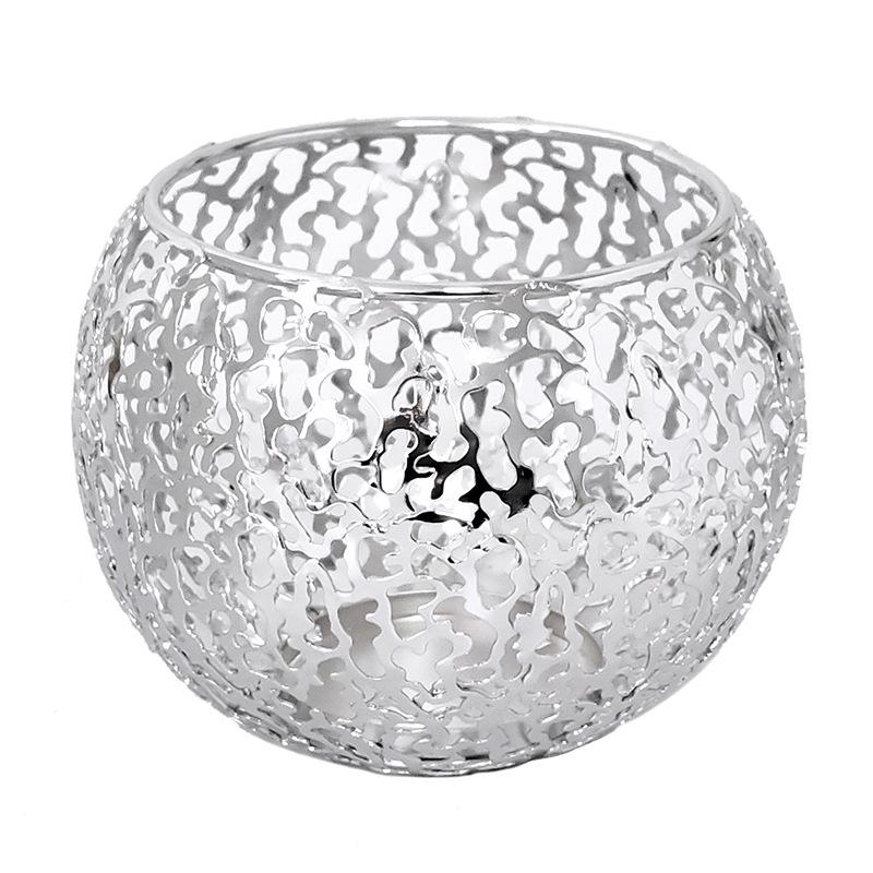 Golden Retro Electroplated Metal Candle Holder Cover Ornament with Ins Style Design