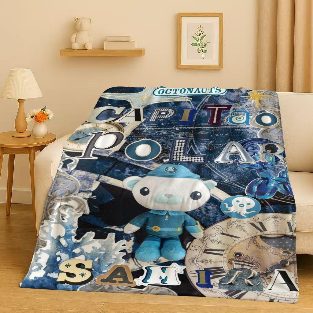 Süße Octonauts Barnacles Cartoon Flanelldecke, Ultraweiche Warme Plüschdecke für Zuhause Schlafzimmer Bett Sofa Abdeckung Büro Reise Kind