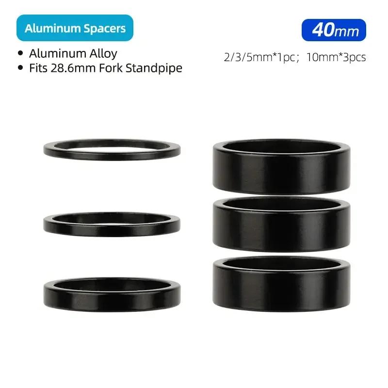 Aluminum Spacer 1-1/8" 28.6mm Bicycle Front Fork Standpipe Headset Stem Alloy Washer Multi-size Height Handlebar Rise-up Adjust