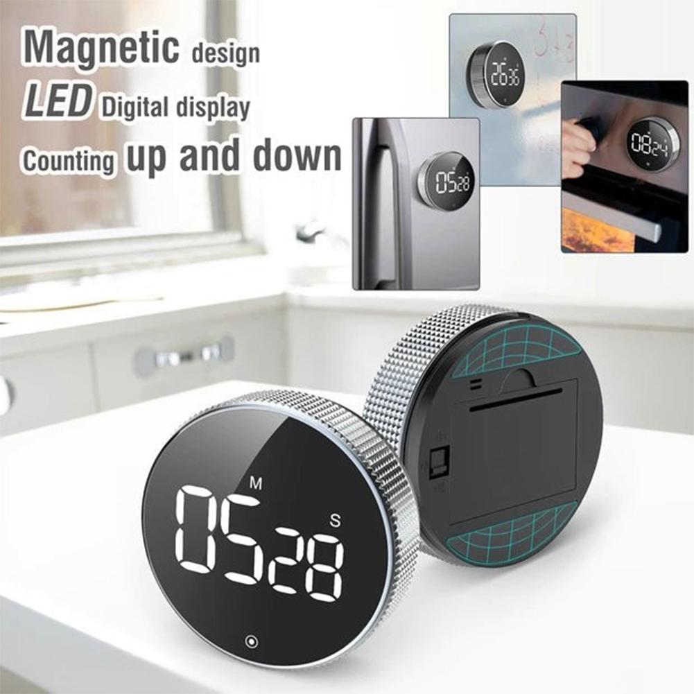 Digital Magnetic Countdown Countup Timer 3-level Volume Adjustment Shower Study Stopwatch for Classroom Cooking Baking Teaching