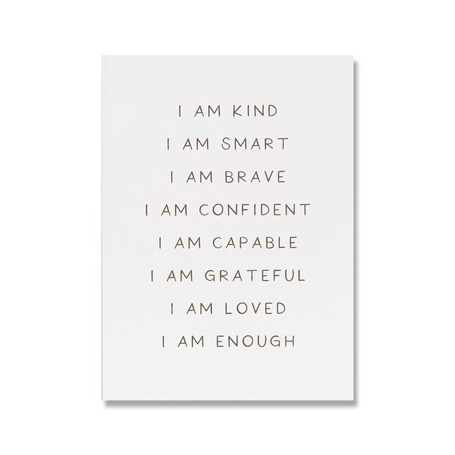 

Я добрый умный любимый вдохновляющий цитата художественный принт и плакат детская настенная живопись аффирмации для детей холст живопись домашний декор 21cm×30cm NoFrame