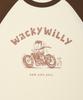 Wacky Willy Kiki And Motorcycles Raglan Short Sleeve T-Shirt Cream