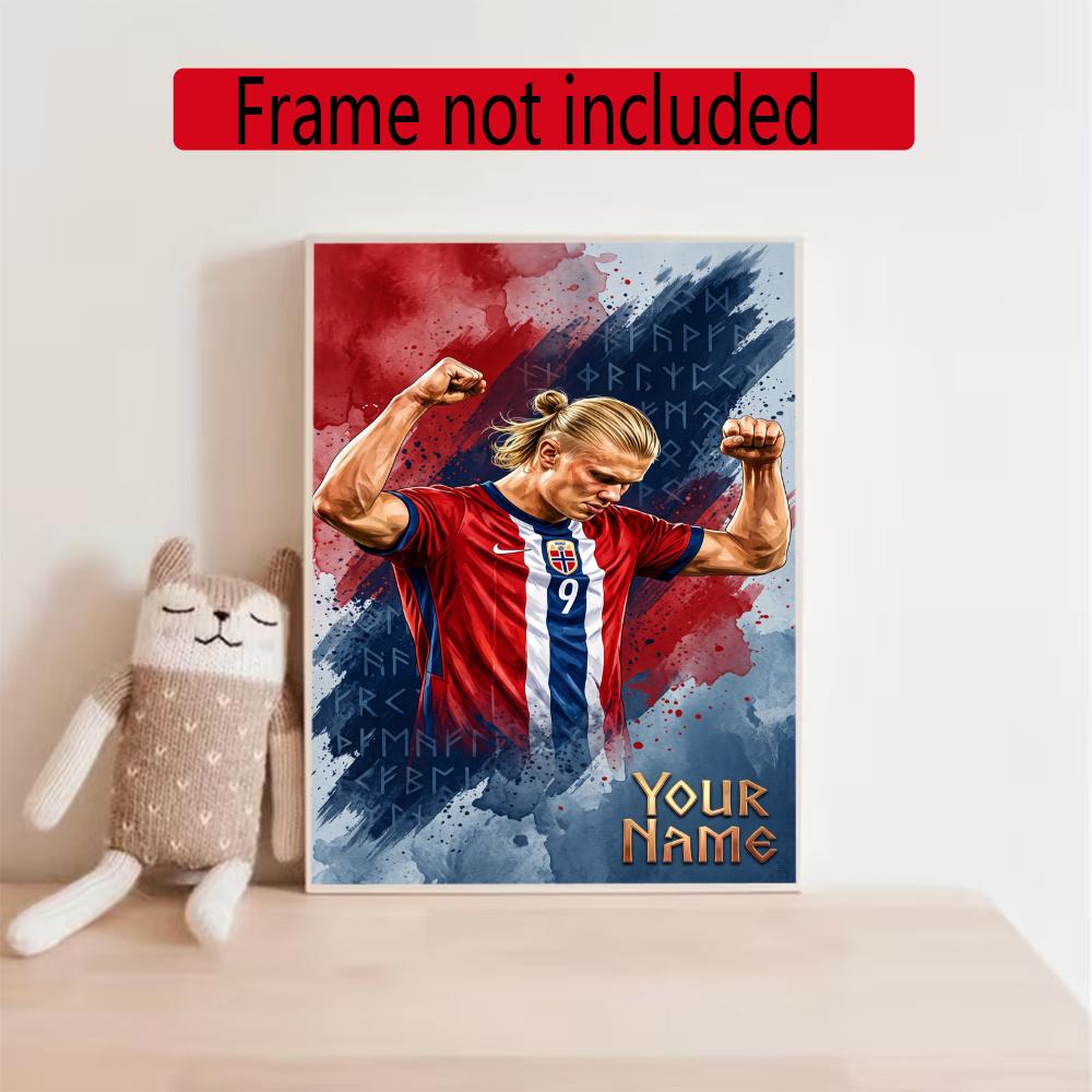 Haaland Customize Your Name Diamond Painting Round Diamond Diy Frameless Holiday Artwork Suitable For Home Office Wall Decoration