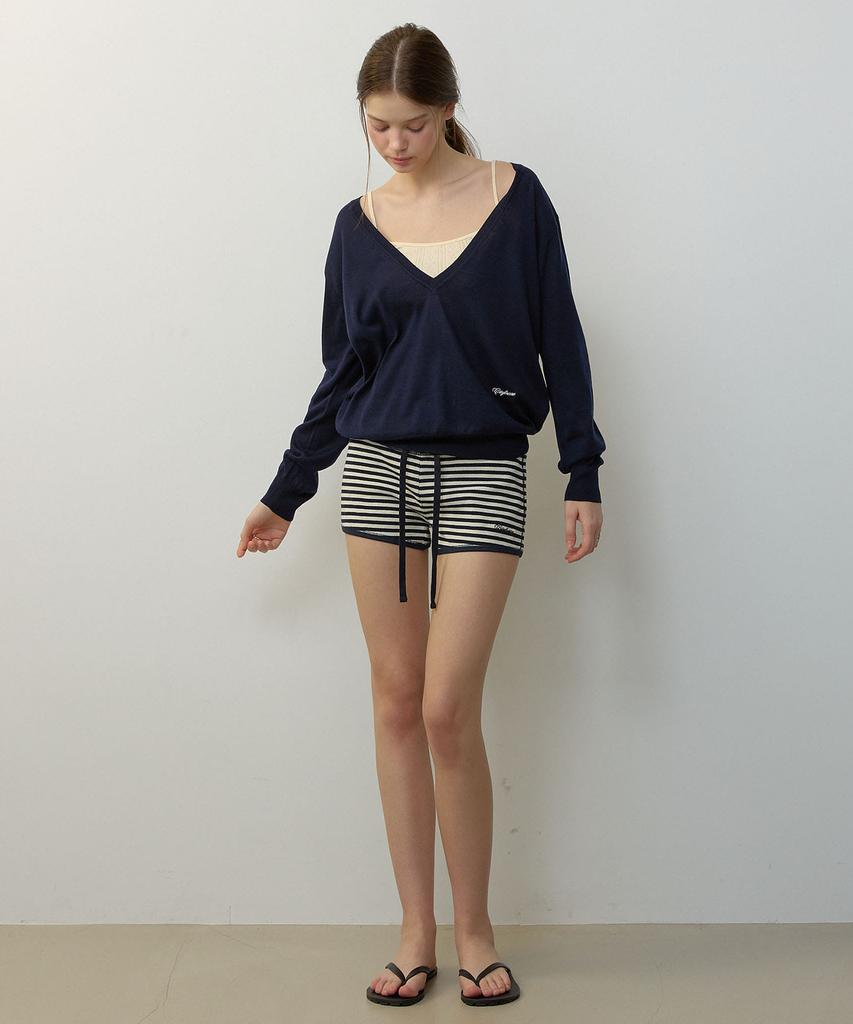 CITYBREEZE Jersey Striped Shorts_Black