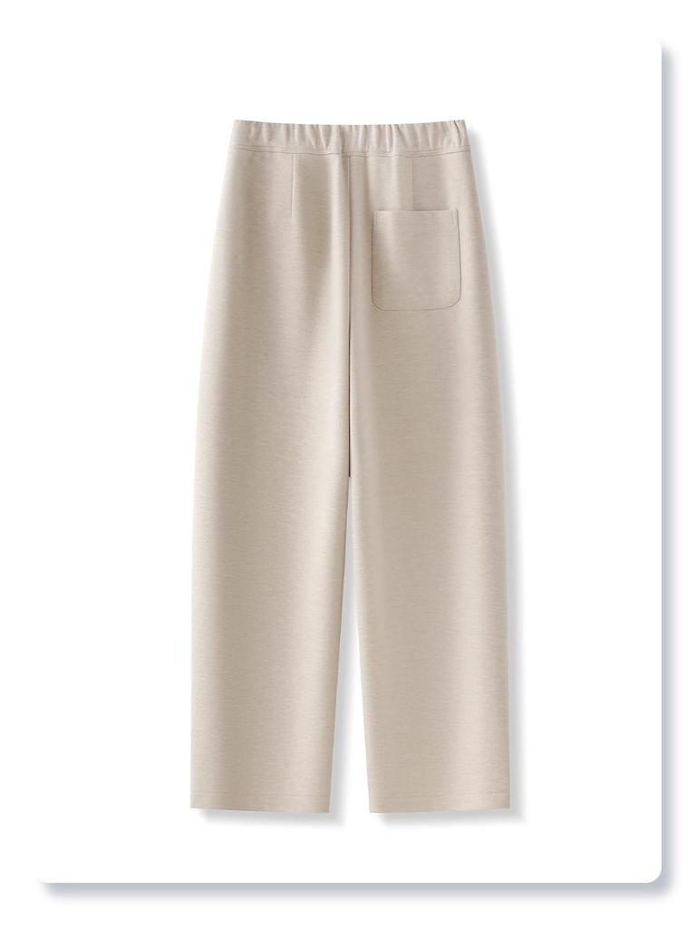 Women's Dark Cashmere Wide-Leg Pants 2024 - Elastic, Loose-Fit, Autumn/Winter Long Trousers