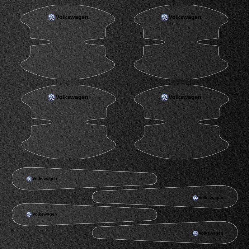 

8 шт. Прозрачная накладка на чашу ручки двери автомобиля для защиты от царапин для Volkswagen Touran Golf-4 5 6 7 Passat Polo MK4 Bora Altea