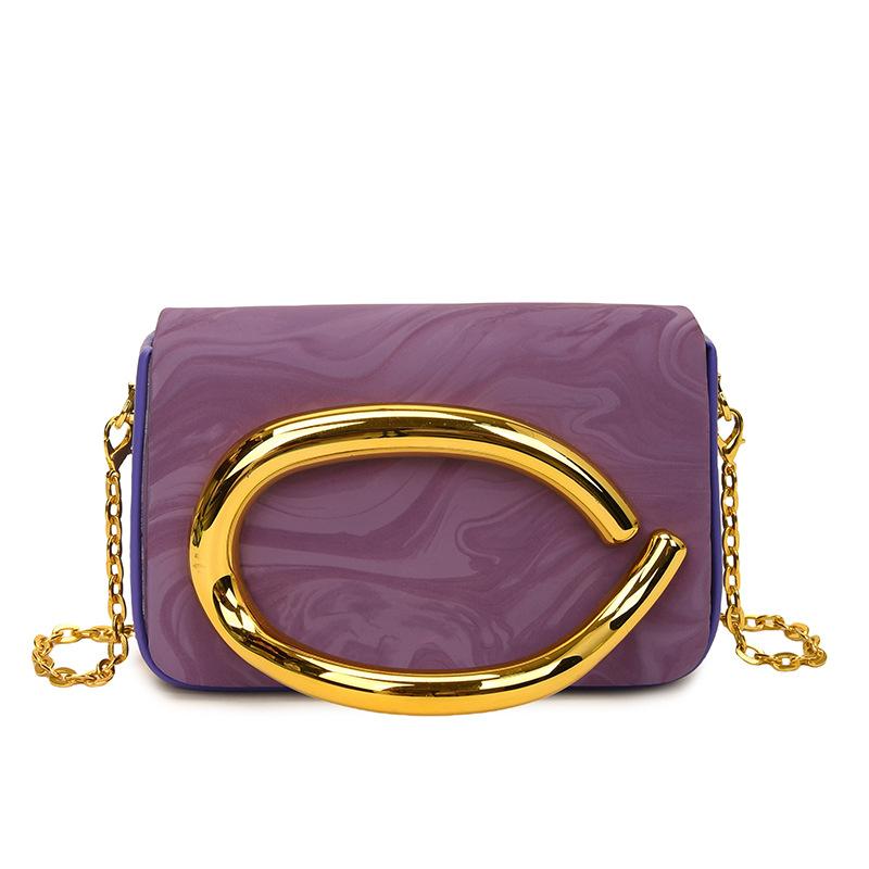 This year's popular bag 2025 new European and American fashion metal wrist box bag women's chain crossbody small square bag