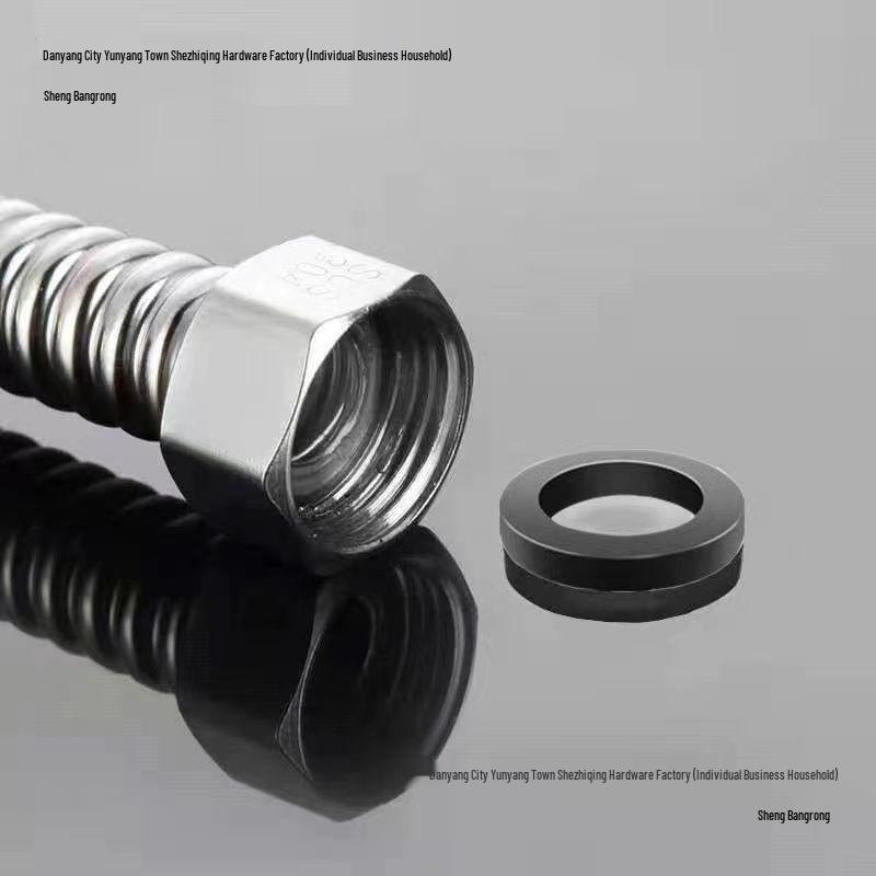 4-Minute Black Rubber Shower Hose with Waterproof Silicone Gasket