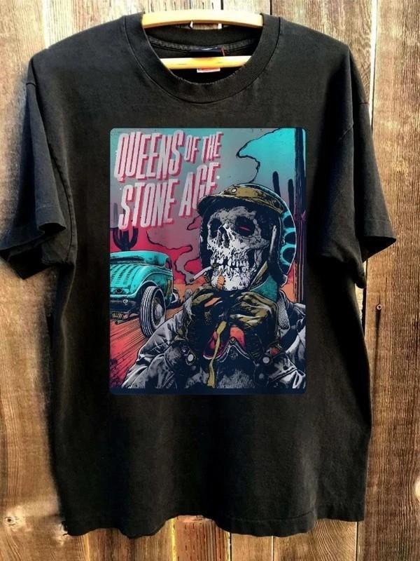 Vtg Queens Of Stone Age Band 90s Remake Short Sleeve Unisex T shirt S-5XL