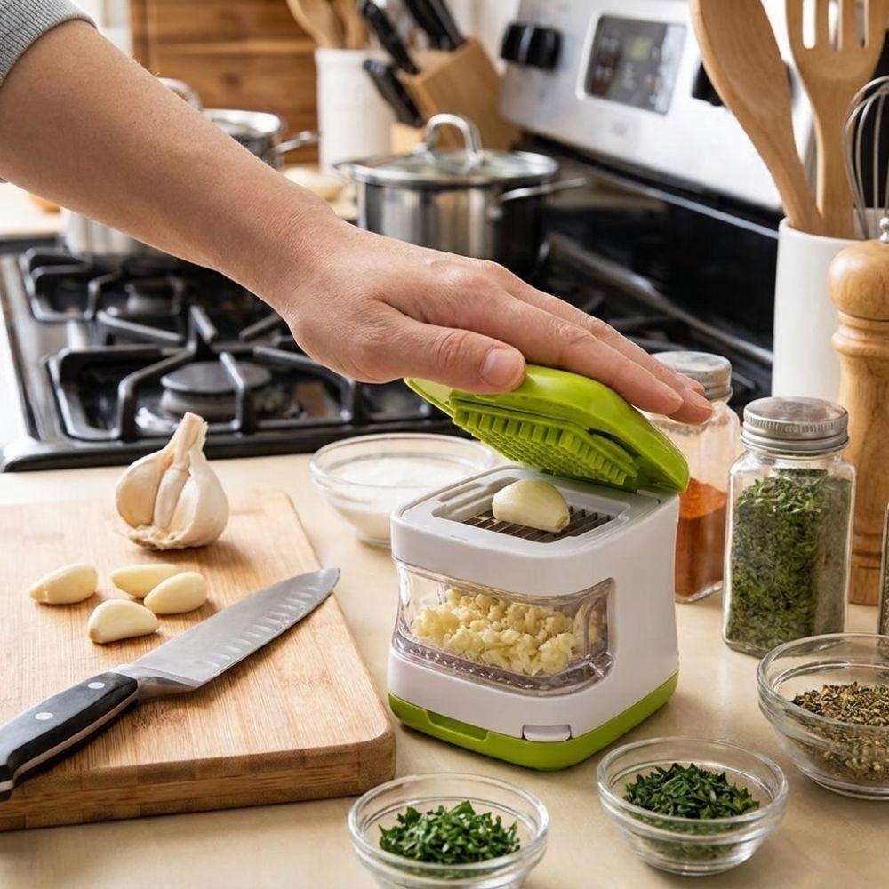 2 in 1 Double Sided Press Garlic Masher Portable Ginger Slicer Mini Garlic Press Cooking