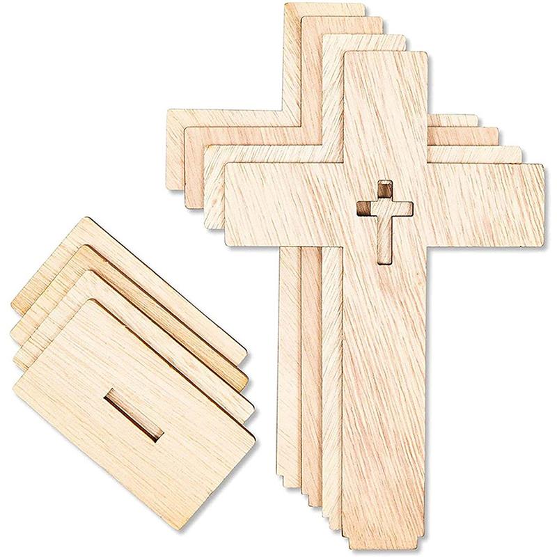 

10/Наборы деревянных крестов для поделок, необработанные деревянные кресты для декора в центре стола