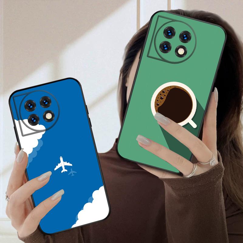 Cartoon Ice Cat For OnePlus 8 9 11 12 13 10 Pro 9RT 8T 12R Ace 3 5 2V Nord CE 2 4 Lite N20 SE 30 N200 silicone soft phone case