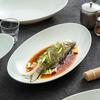 Japanese Style Oval Deep Ceramic Fish Plate