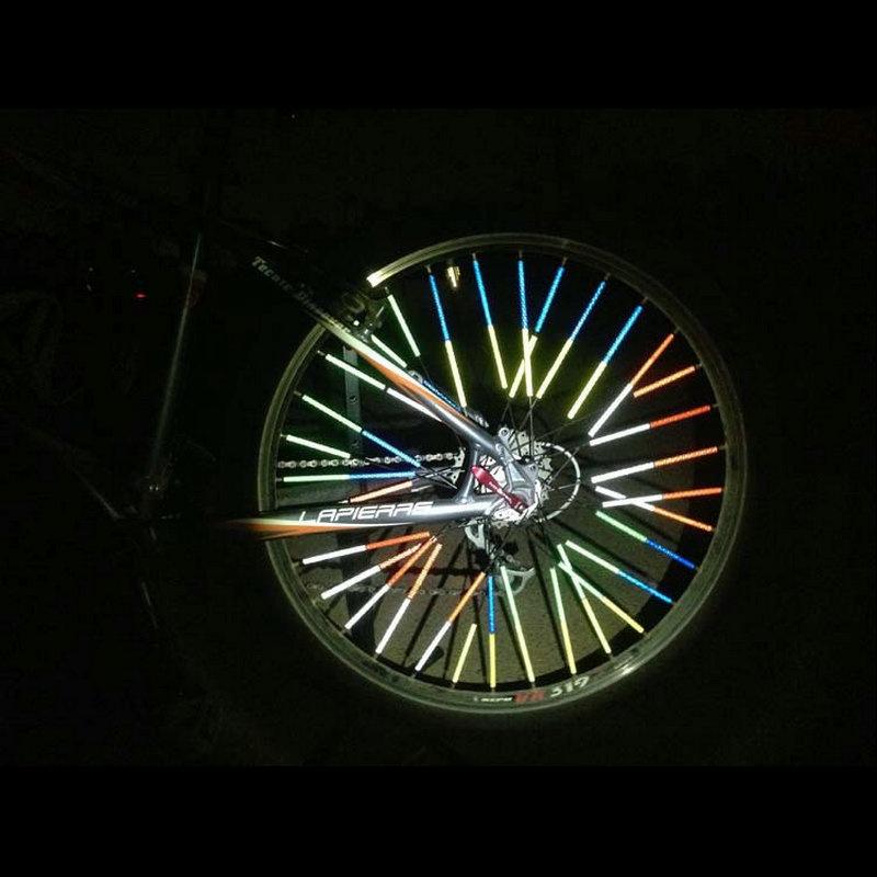 12Pcs Bicycle Lights Wheel Rim Spoke Clip Tube Safety Warning Light Cycling Bike Strip Reflective Reflector Bicycle