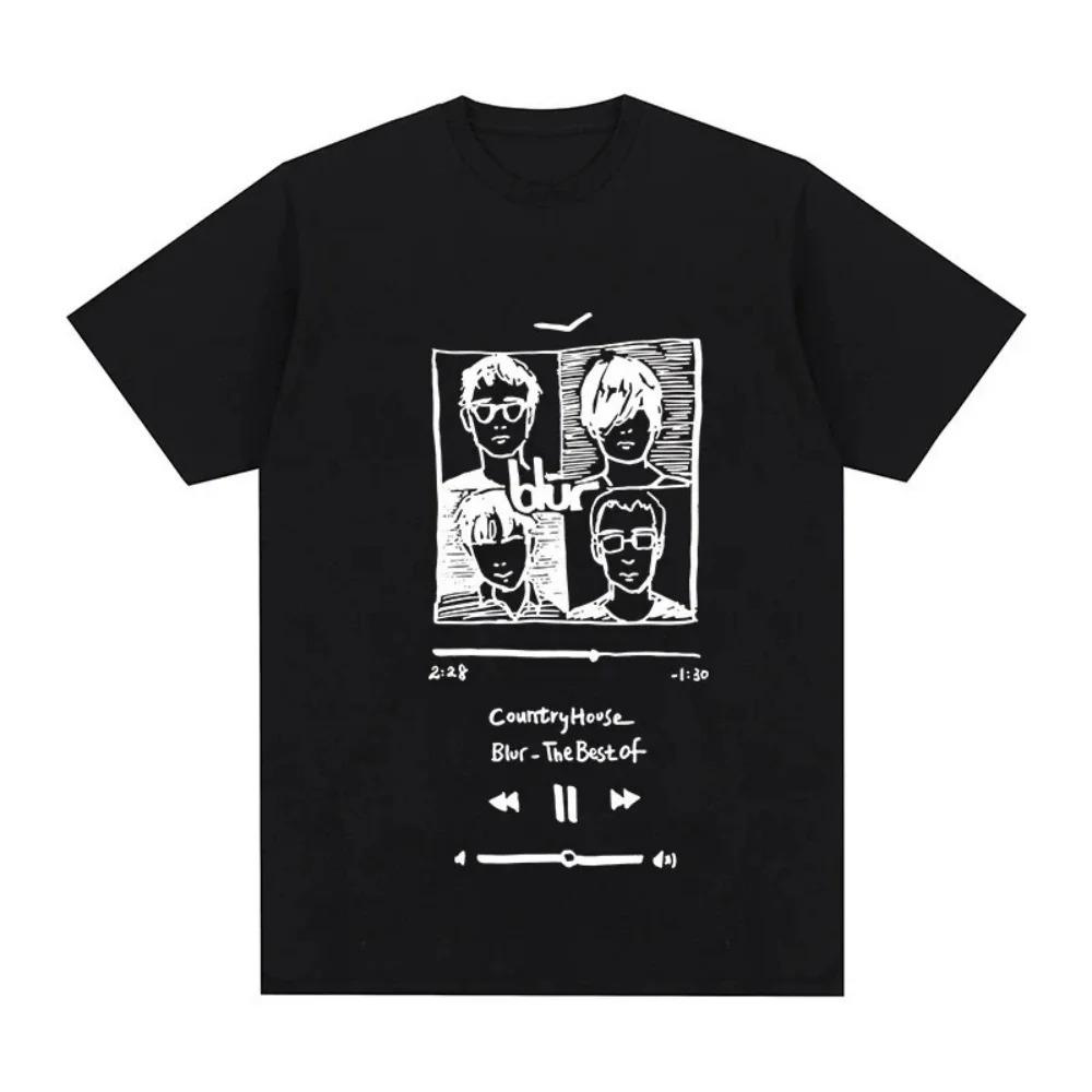 Blur Landhaus Retro Musik Britischer Rock Sommer Lässig Kurzarm Damen und Unisex Komfort Mode T-Shirt