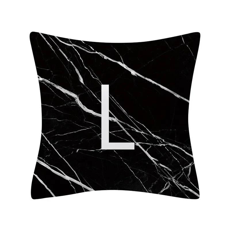 Buchstabe Marmor Textur Druck Kissenbezug Nordisch Schlicht Zimmer Heimdekoration Büro Sitz Wohnzimmer Sofa Kissenbezug