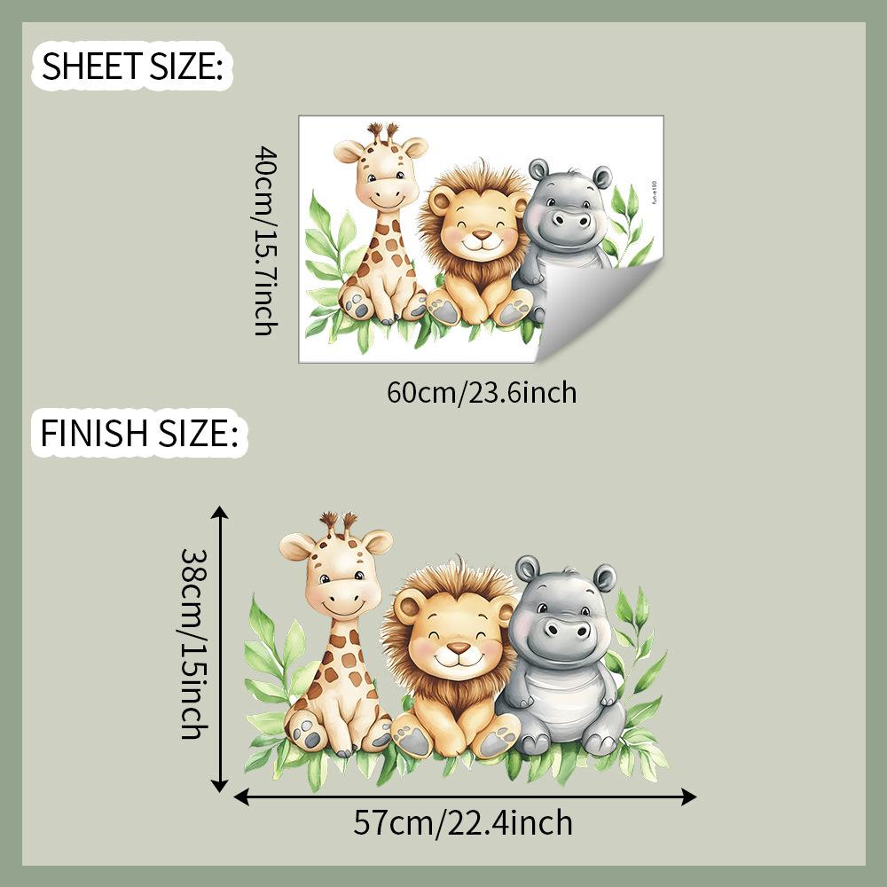 

Cartoon Small Animals Self Adhesive Wall Sticker for Bedroom Living Room Entryway Home Decor 40x60cm разноцветный