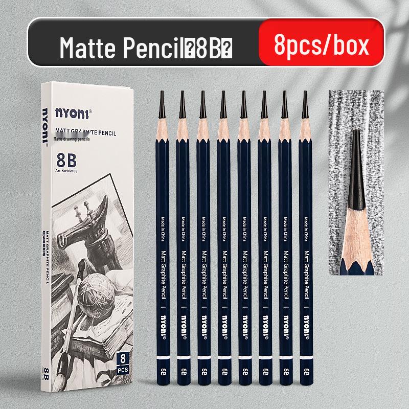 Neoni Matte Sketching & Soft Charcoal Pencils for Art Students with Professional Painting Brushes.
