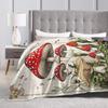 Dreamy Forest Mushroom Blanket  Airplane Travel Flannel Bedding Throws For Bedroom Warm Design Quality Bedspread Birthday Gift