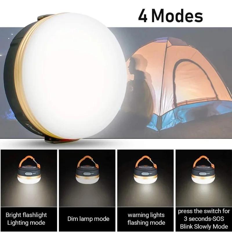 Rechargeable LED Portable Camping Light Power Bank Handheld Waterproof Outdoor Tent Lantern Floodlight Flashlight