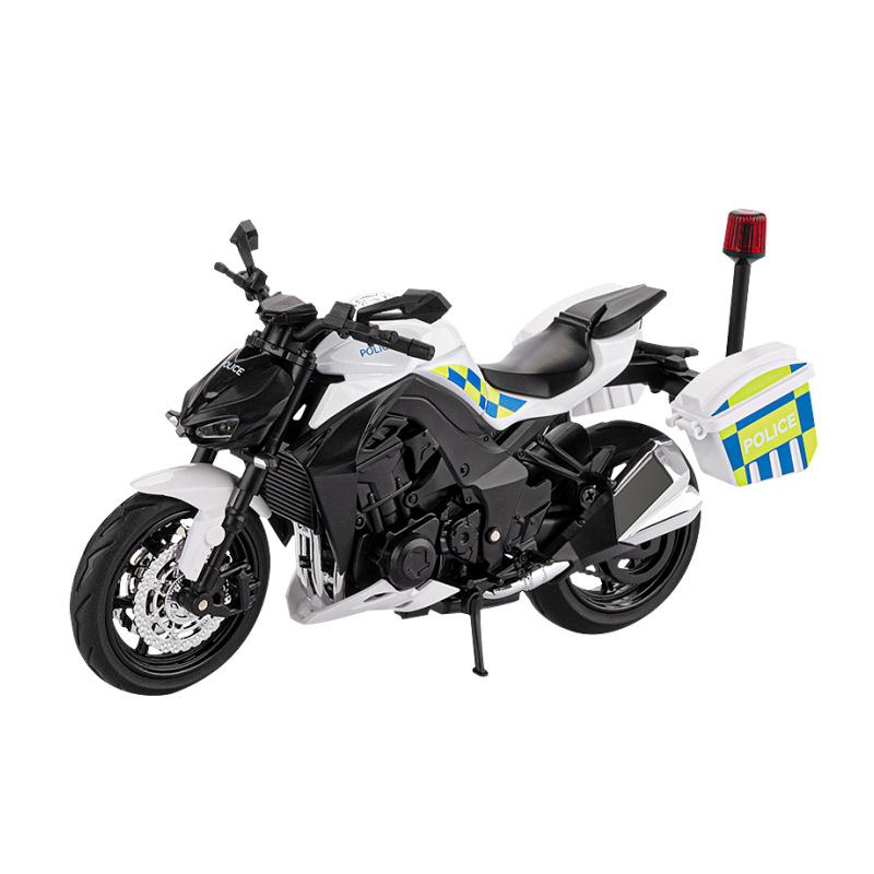 1/12 Kawasaki Z1000 Police Alloy Die Cast Motorcycle Model Vehicle Collection Sound and Light Off Road Autocycle Toys Car белый