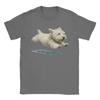Unisex T-Shirt Lustiger Laufender Hund Kunstdruck Niedlicher Westie Hund Spaß Baumwolle T-Shirt Kurzarm T-Shirts Rundhals Kleidung Einzigartig