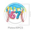 Baseball Donut Ice 67 themed Birthday Disposable Paper Tableware with Cups Plates Cake Topper Gift Bag Party Supplies