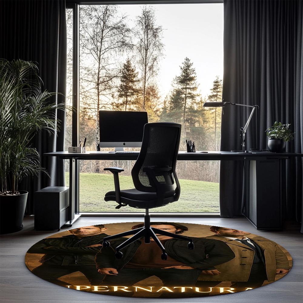 Supernatural Printed Round Rug Carpet Chair Rug Area Rug Entryway Doormats,for Office Chair Living Room Bedroom Kitchen Room.