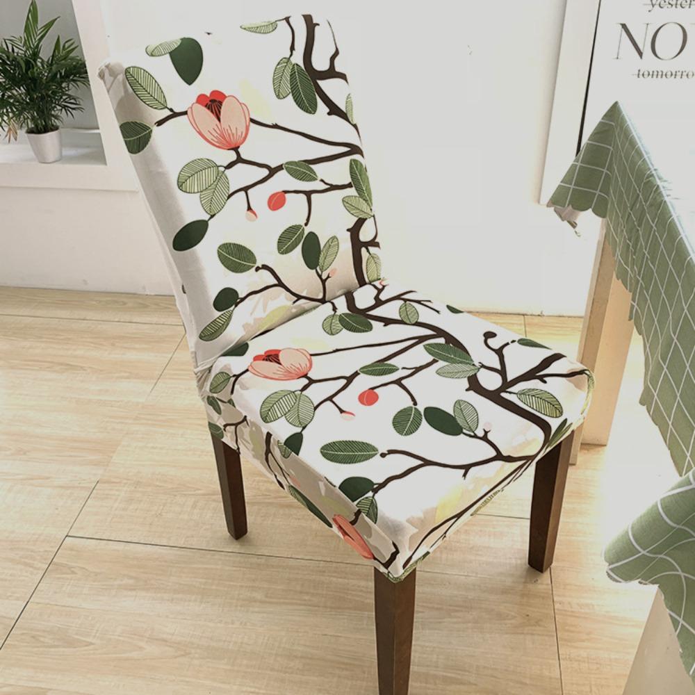 Stretchable Printed Chair Cover Simple Design Home Office Dustproof Elastic Seat Cover for Chairs