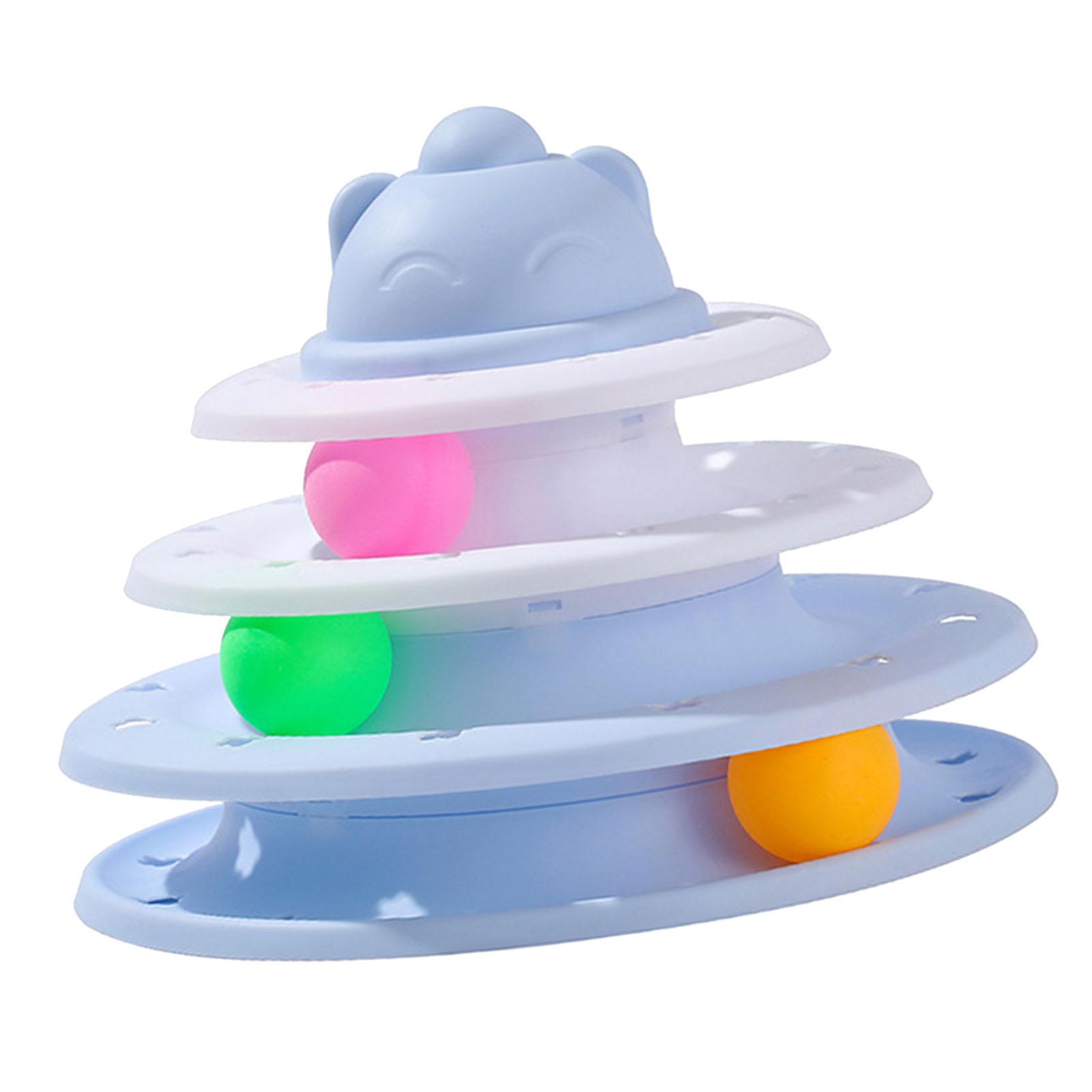 Cat Turntable   Toy 3 Tier Interactive Mental Physical Exercise Cat   Track Toy Kitten Supplies