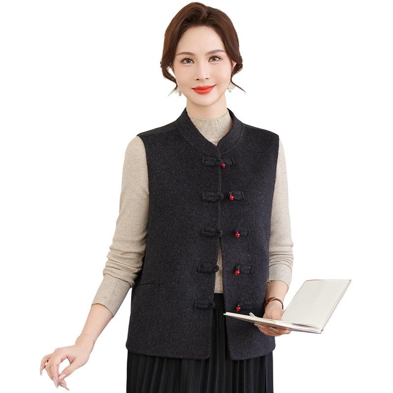 New 2026 Spring Wool Vest for Middle-Aged and Elderly Women - Red Mother's Vest