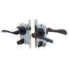 Door Interior Lever Black Passage Handle with Lock Easy Install Iron Aluminium Door Handle for Bedroom Bathroom Closet