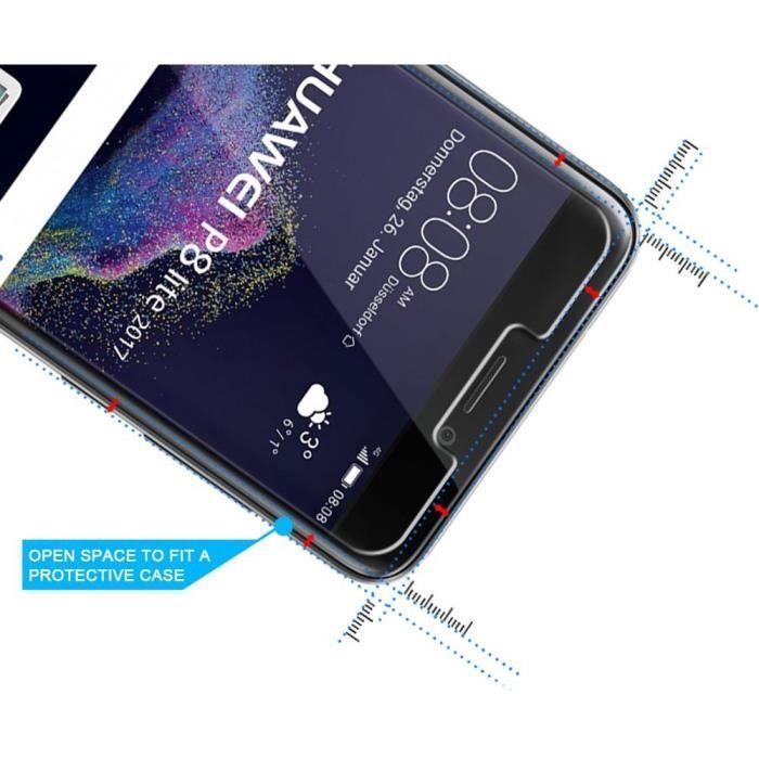 Tempered Glass for HUAWEI P8 LITE 2017 - Ultra Resistant Screen Protector Anti-Scratch Transparent Phonillico®