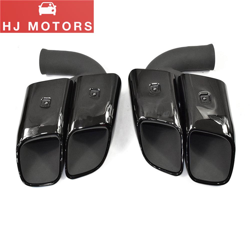 304 Stainless Steel Turbo Muffler Exhaust Pipe for 2010-2024 Porsche Cayenne - Square Outlet Tailpipe Upgrade